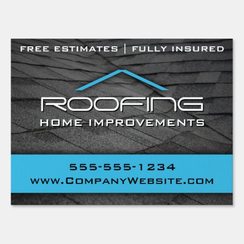 Blue Roofing Professional Yard Sign Medium