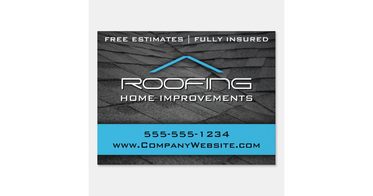 Blue Roofing Professional Yard Sign Medium | Zazzle