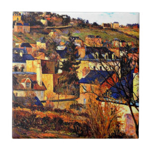Blue Roofs of Rouen, Paul Gauguin painting Ceramic Tile