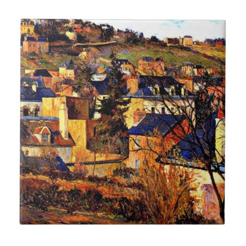 Blue Roofs of Rouen Paul Gauguin painting Ceramic Tile