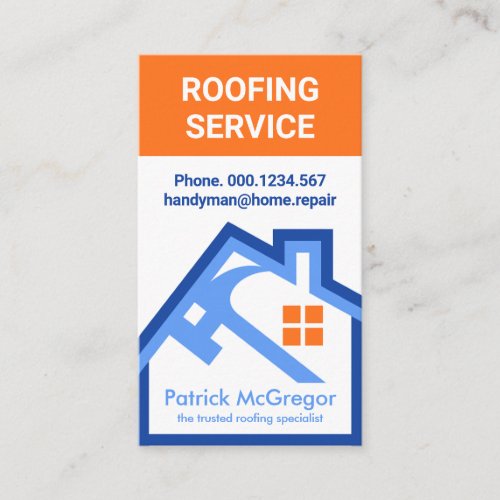 Blue Rooftop Building Home Repair Business Card