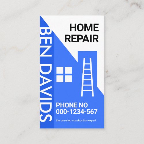 Blue Rooftop Ladder Handyman Building Business Card