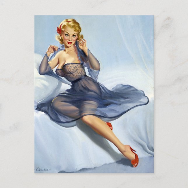 Blue Room Pin Up Postcard (Front)