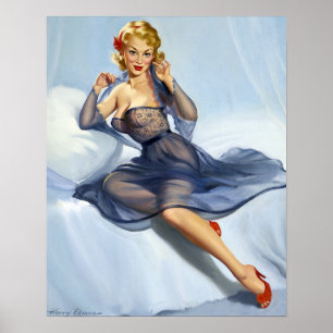 Blue Room Pin Up Poster