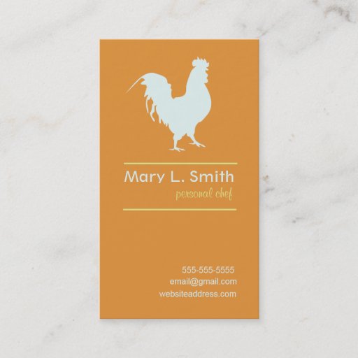 Customizable Blue Rooster Business Card