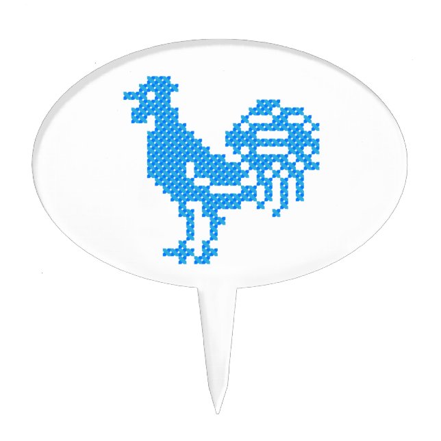 Blue Rooster Cake Topper (Front)