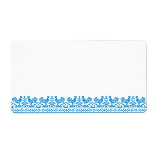 Blue Rooster cross_stitch Label