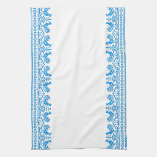 Blue Rooster cross-stitch Towel