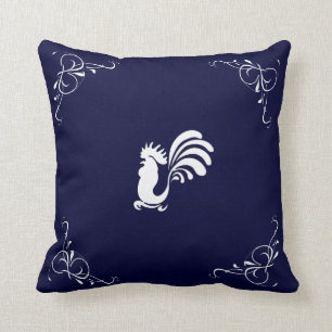 Blue Rooster Decorative Throw Pillow