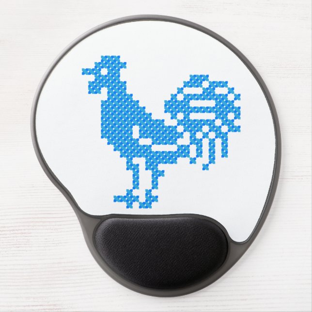 Blue Rooster Gel Mouse Pad (Front)