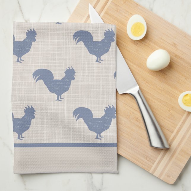 Blue Rooster  Kitchen Towel (Quarter Fold)