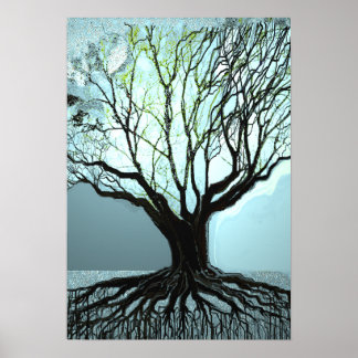 Blue Roots Lights Poster