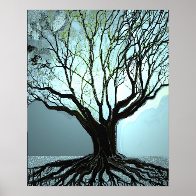 Blue Roots Lights Poster (Front)