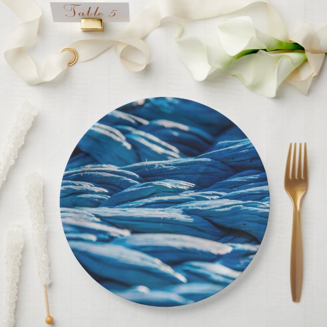 Blue Rope Paper Plates (Wedding)