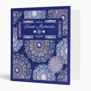 Blue Rosace 3 Ring Binder