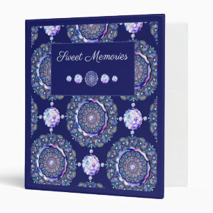 Blue Rosace 3 Ring Binder