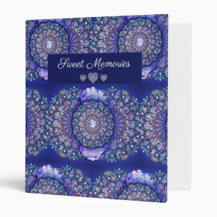 Blue Rosace 3 Ring Binder
