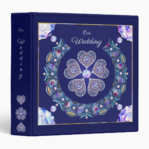 Blue Rosace 3 Ring Binder