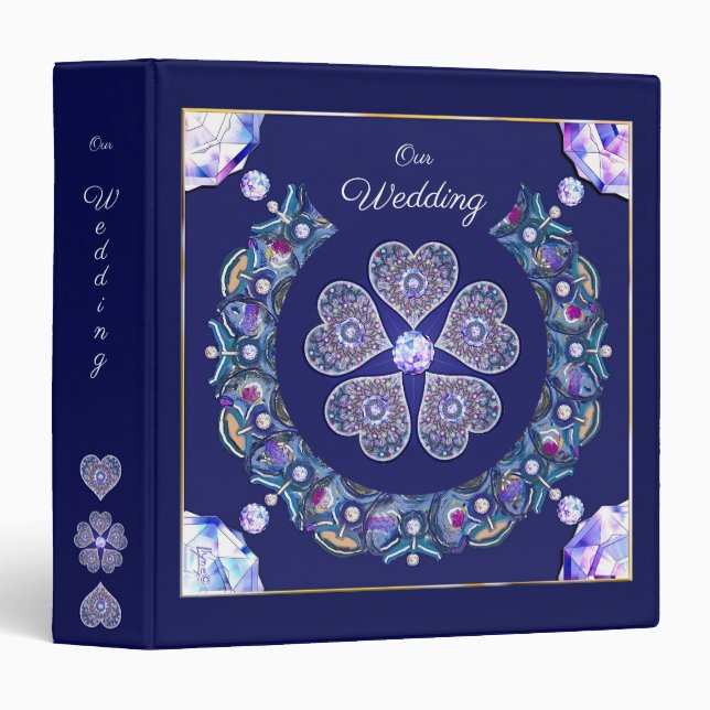 Blue Rosace 3 Ring Binder (Front/Spine)