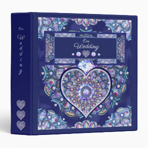 Blue Rosace 3 Ring Binder