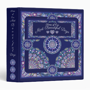 Blue Rosace 3 Ring Binder