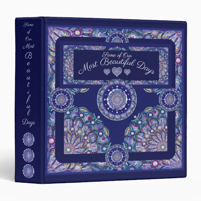Blue Rosace 3 Ring Binder (Front/Spine)
