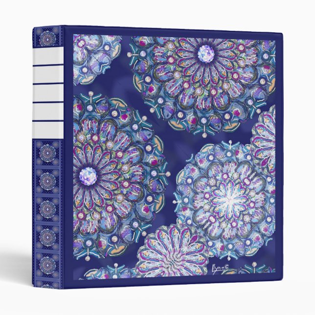 Blue rosace 3 ring binder (Front/Spine)