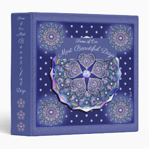 Blue Rosace 3 Ring Binder