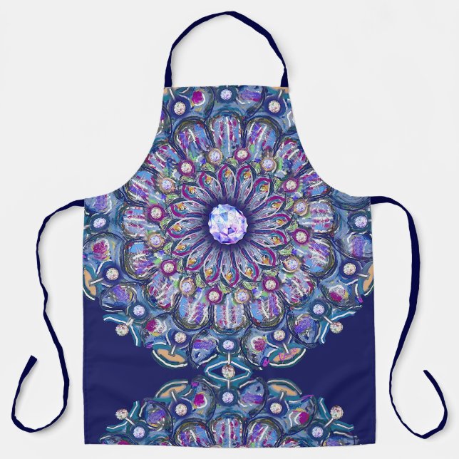 Blue Rosace Apron (Front)