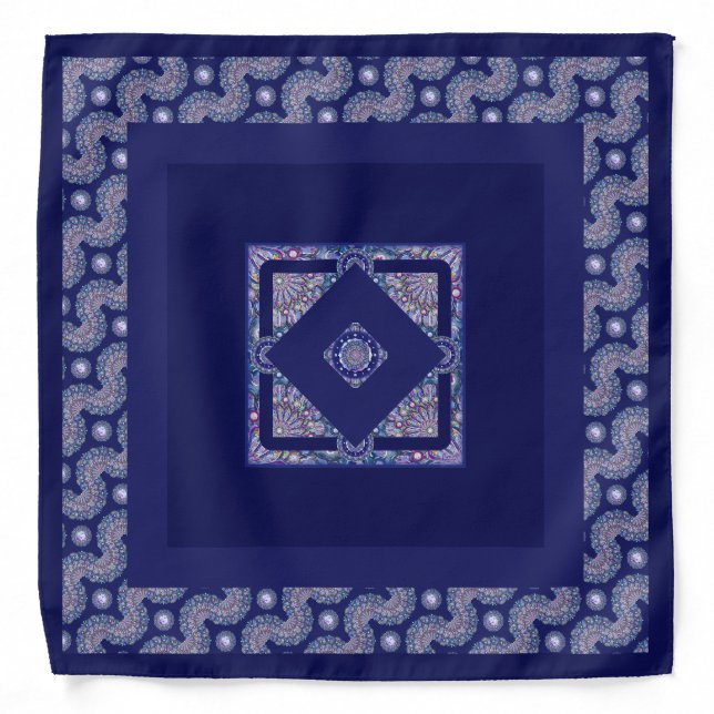 Blue Rosace Bandana (Front)