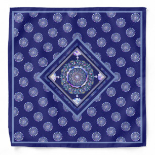 blue rosace bandana