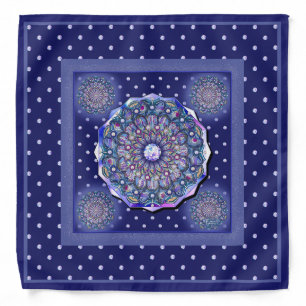 blue rosace bandana