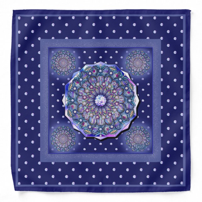 blue rosace bandana (Front)