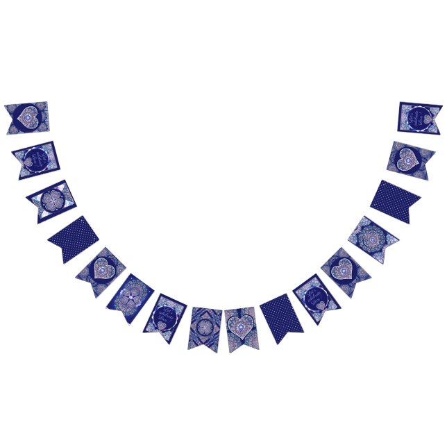 Blue Rosace Bunting Flags (All)