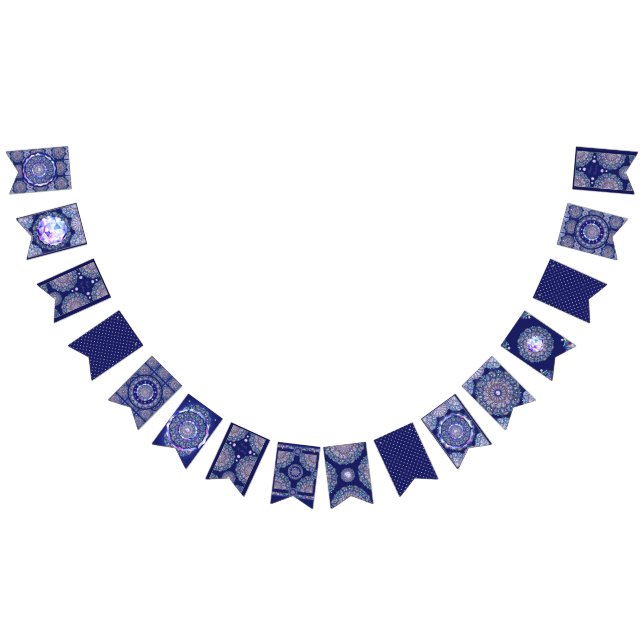 Blue Rosace Bunting Flags (All)