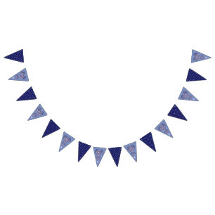 Blue Rosace Bunting Flags