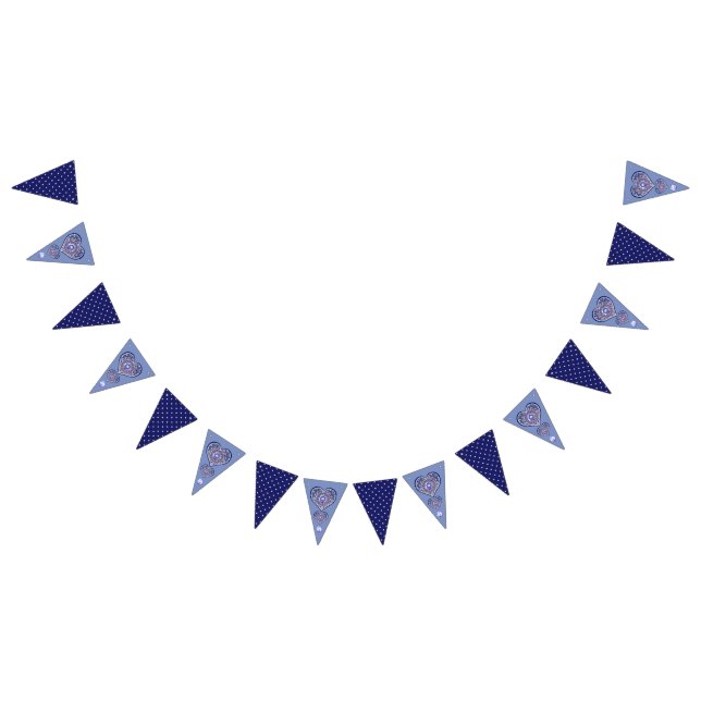 Blue Rosace Bunting Flags (All)