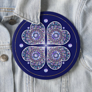 blue rosace button