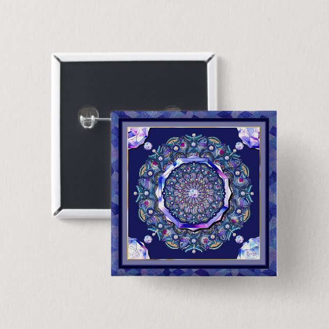blue rosace button (Front & Back)
