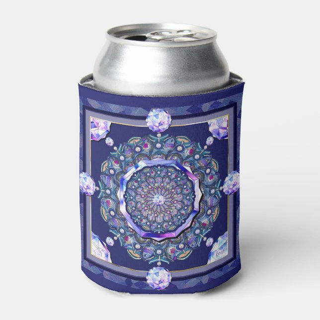 Blue Rosace  Can Cooler (Can Front)