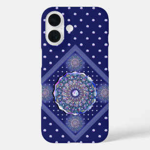 Blue rosace iPhone 16 case