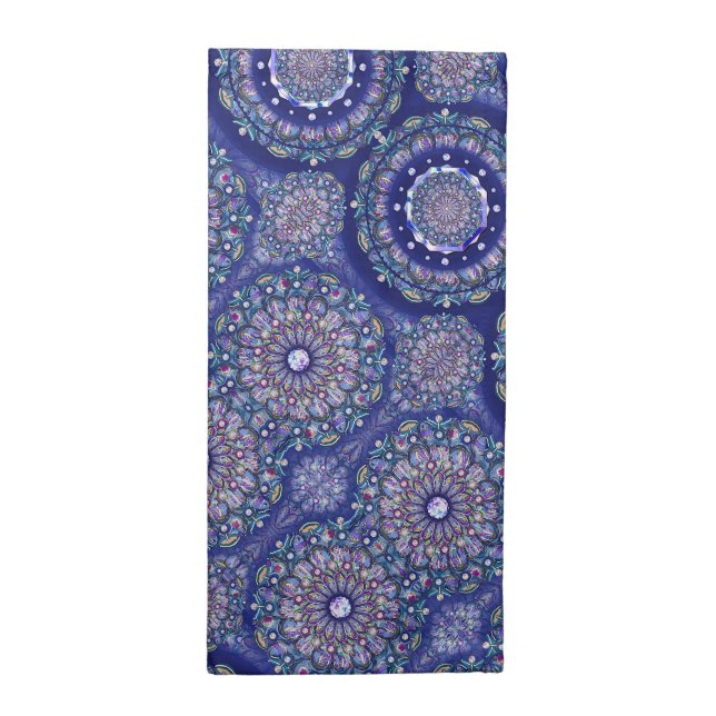 Blue Rosace Cloth Napkin (Half Fold)