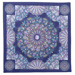 Blue Rosace Cloth Napkin