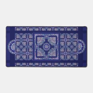 Blue Rosace Desk Mat