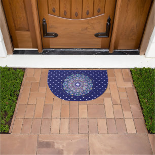 Blue Rosace Doormat