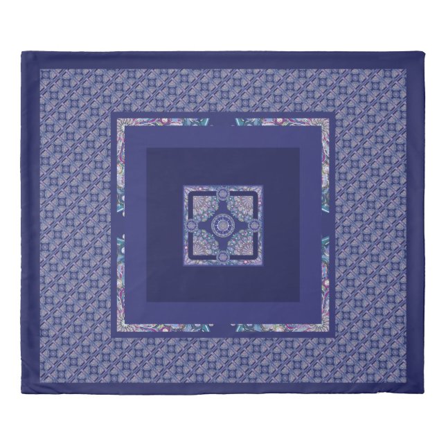 Blue Rosace Duvet Cover (Front)