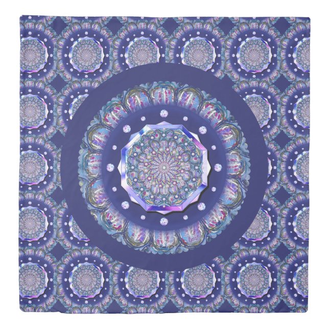 Blue Rosace Duvet Cover (Front)
