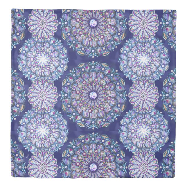 Blue Rosace Duvet Cover (Front)