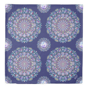 Blue Rosace Duvet Cover
