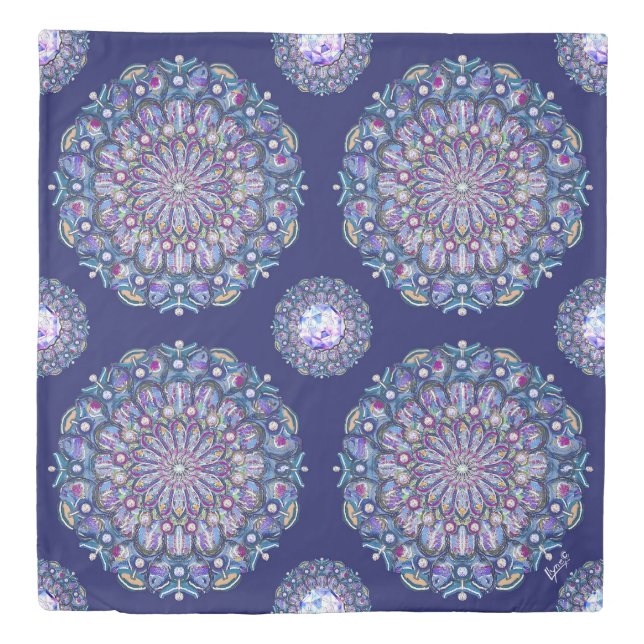 Blue Rosace Duvet Cover (Front)